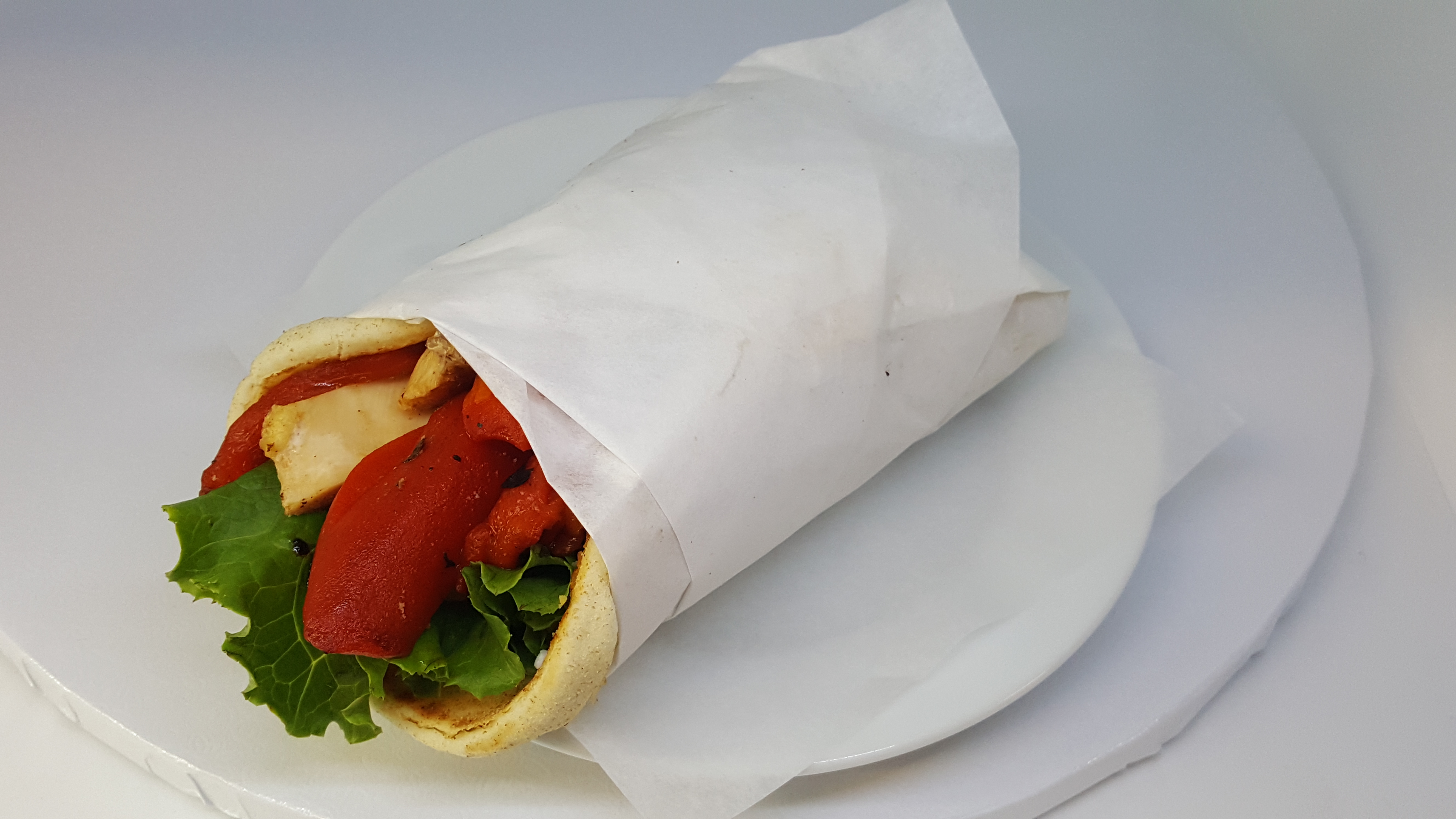Order Chicken Pita Wrap food online from La Bakery store, Carson City on bringmethat.com