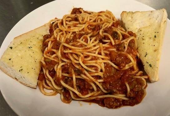 Order Spaghetti Meat Sauce food online from Georgios Pizza Crystal Lake store, Crystal Lake on bringmethat.com