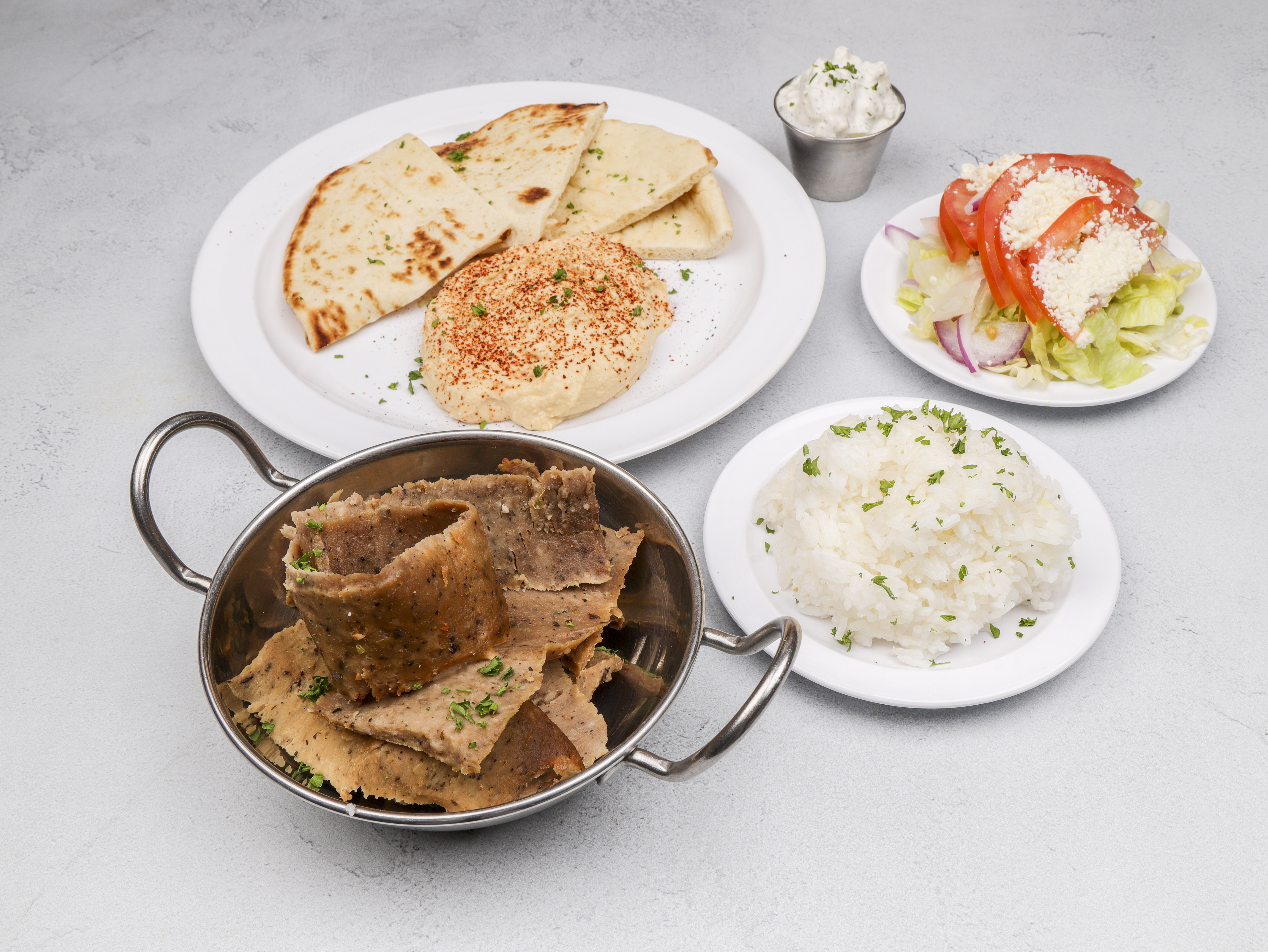 Order Lamb and Beef Gyro Platter food online from Btown gyros store, Bloomington on bringmethat.com