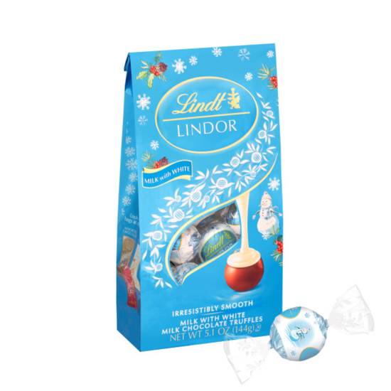 Order Lindt LINDOR Holiday Snowman Milk with White Milk Chocolate Candy Truffles with Smooth, Melting Truffle Center, 5.1 oz. Bag food online from CVS store, SOUDERTON on bringmethat.com