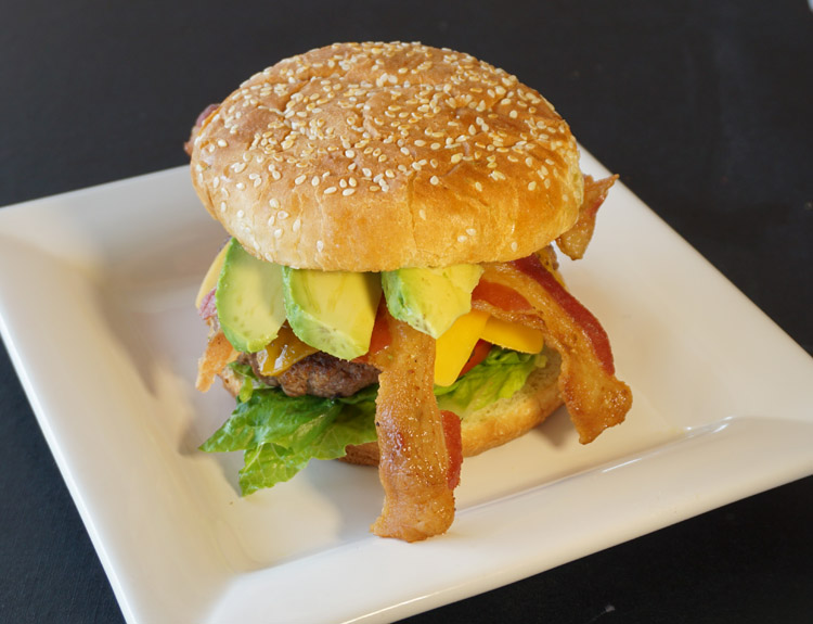 Order 1/4 lb.  Bacon Avocado Burger food online from Oxnard Coffee Shop store, Van Nuys on bringmethat.com