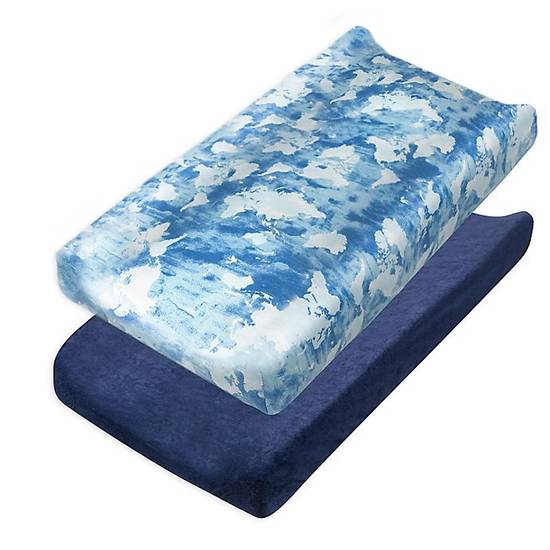 Order The Honest Company® 2-Pack Printed Jersey and Terry Changing Pad Covers in Water food online from Buybuy Baby store, Mason on bringmethat.com