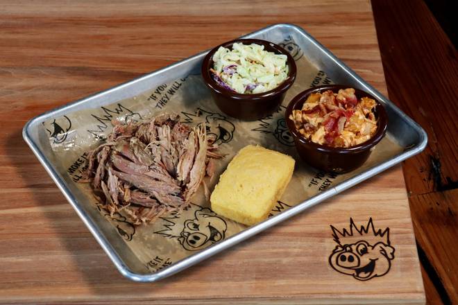 Order The Single Platter food online from Bbq King Smokehouse store, Huntley on bringmethat.com