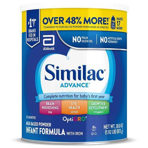 Order Similac Infant Formula with Iron - 30.8 oz food online from Walgreens store, FAIRBANKS on bringmethat.com