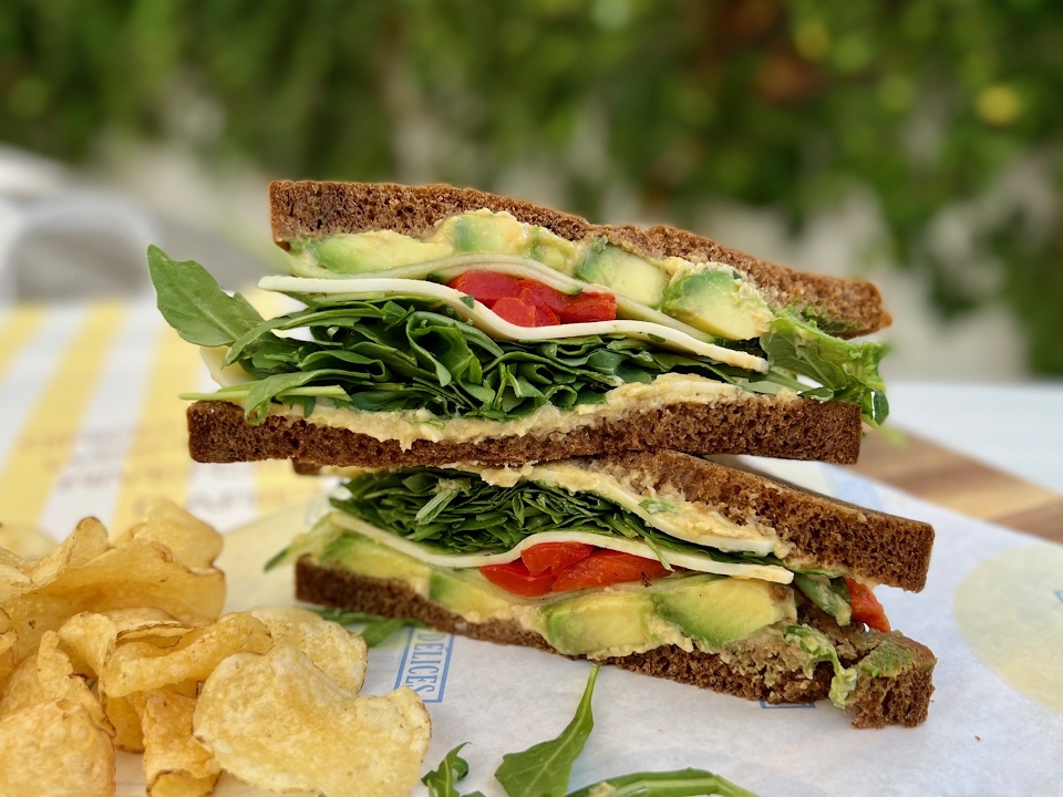 Order #14 Sandwich - Hummus & Avocado food online from Aux Delices store, Darien on bringmethat.com