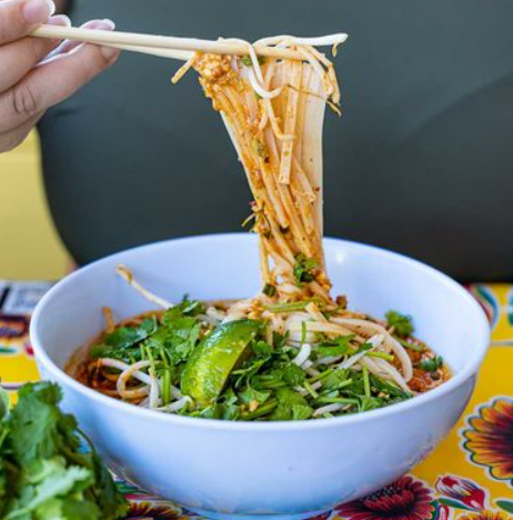 Order Tamarind Egg Drop Curry Noodles with Peanuts food online from Hawker Fare- SF store, San Francisco on bringmethat.com