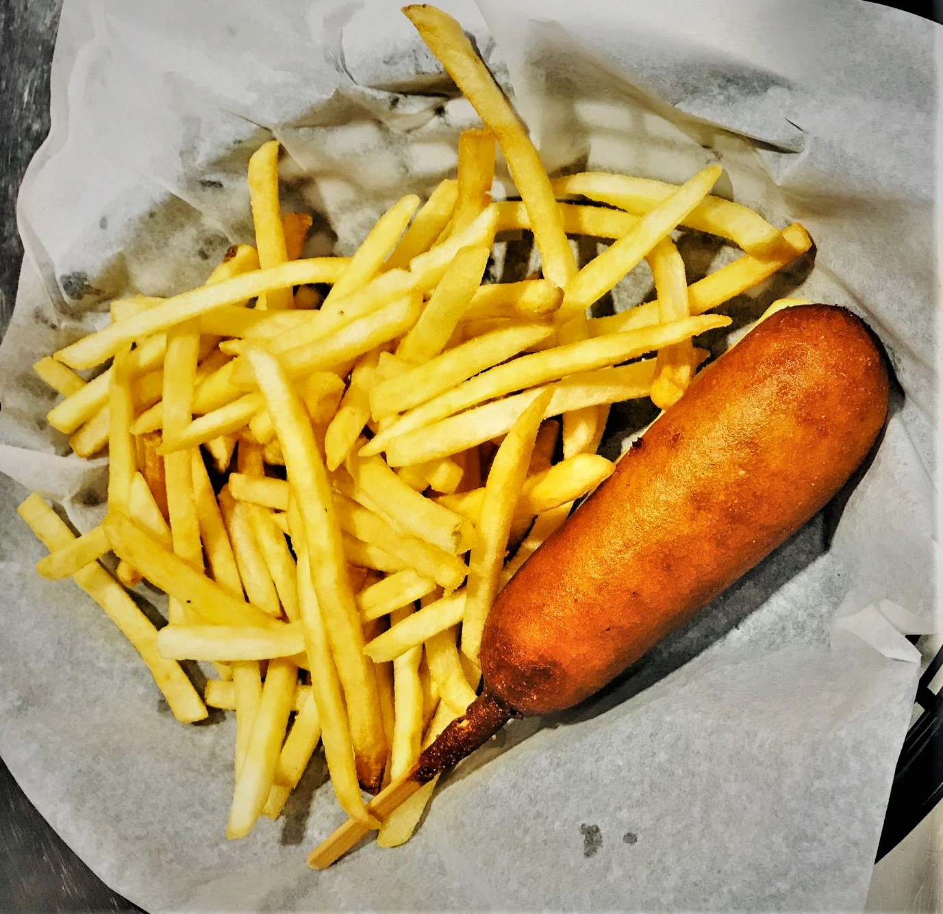 Order Corn Dog and Fries food online from Southtown Hotdogs store, Elmhurst on bringmethat.com