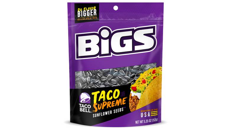 Order Bigs Taco Bell Taco Supreme Sunflower Seeds food online from Exxon Constant Friendship store, Abingdon on bringmethat.com