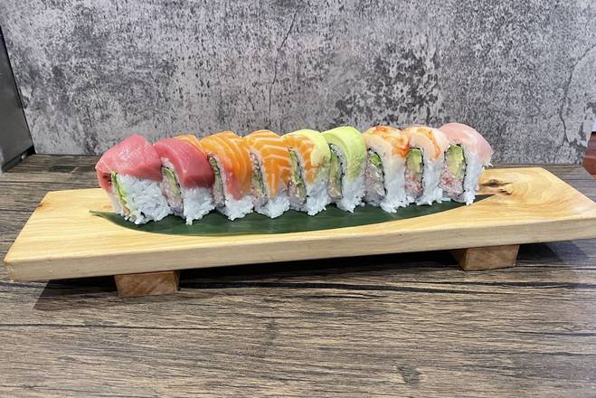 Order Rainbow roll  food online from O Sushi store, San Diego on bringmethat.com