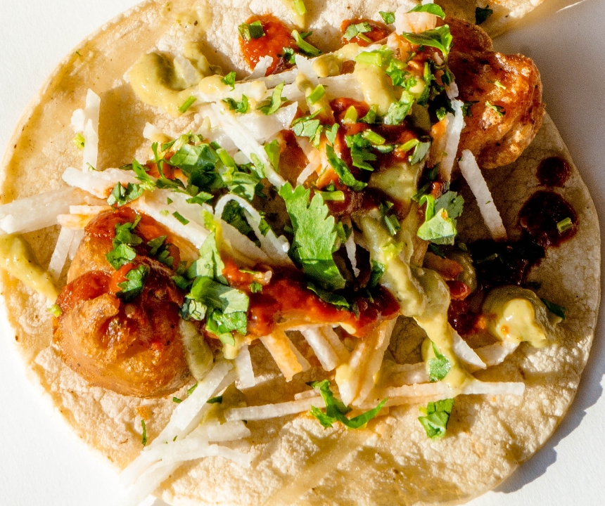 Order Baja Taco Contains Gluten food online from El Camino Taco Deli store, Edina on bringmethat.com