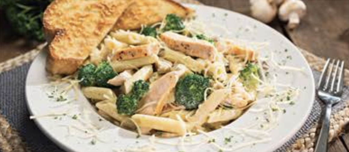 Order Chicken and Broccoli Pasta food online from Perkos Cafe store, Madera on bringmethat.com