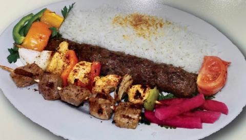 Order 11. Mix Kabob Platter food online from Mint & Olives store, Seattle on bringmethat.com