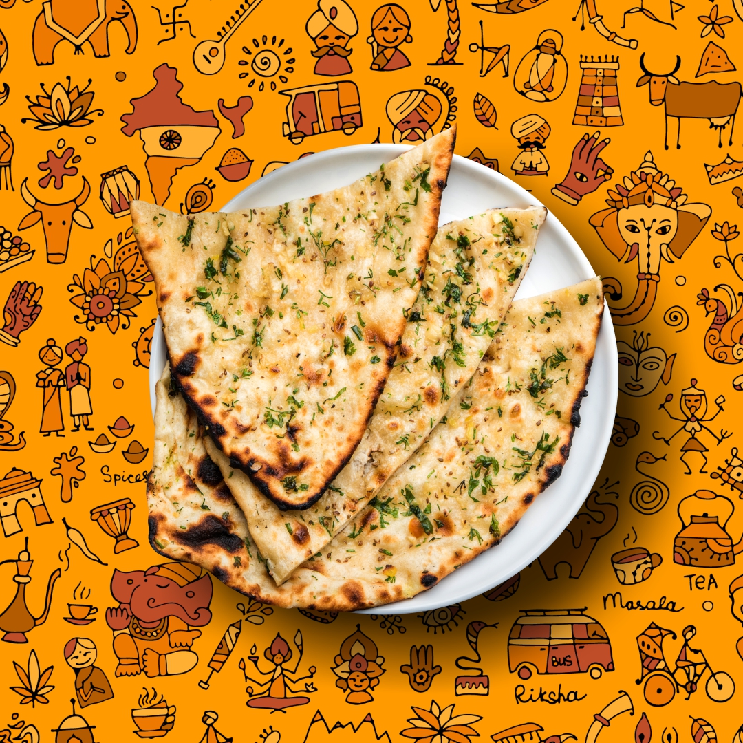 Order Garlic Garlic Naan food online from The Roll Co. store, San Francisco on bringmethat.com
