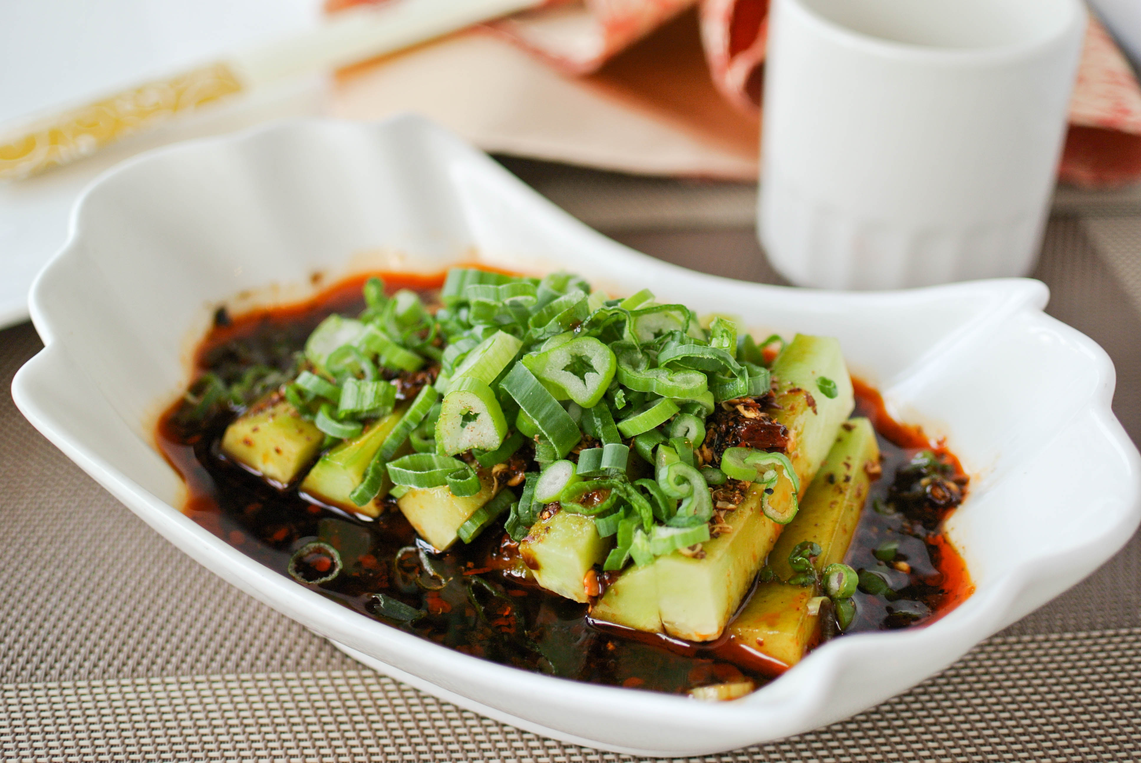 Order Spicy Cucumber Strips 紅油瓜條 food online from Fey Restaurant store, Menlo Park on bringmethat.com