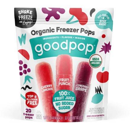 Order GoodPop Organic Freezer Pops (1.5 oz each x 20 -pack) food online from Dolcezza Gelato store, Arlington on bringmethat.com