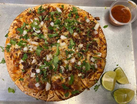 Order Pizza De Asada food online from Los Bravos Mexican Restaurant store, Atlanta on bringmethat.com