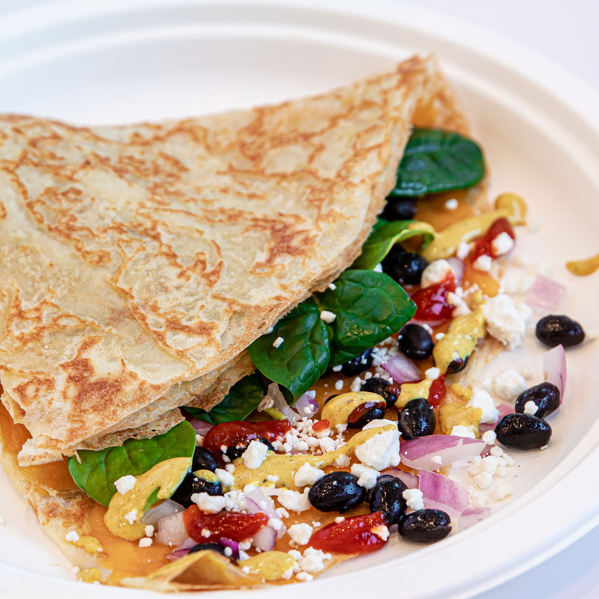 Order Very Veggie Curry Crepe food online from Hazelnuts Creperie store, Charlotte on bringmethat.com