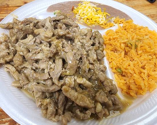 Order Green Chile Plate food online from Abelardo Mexican Fresh store, Des Moines on bringmethat.com