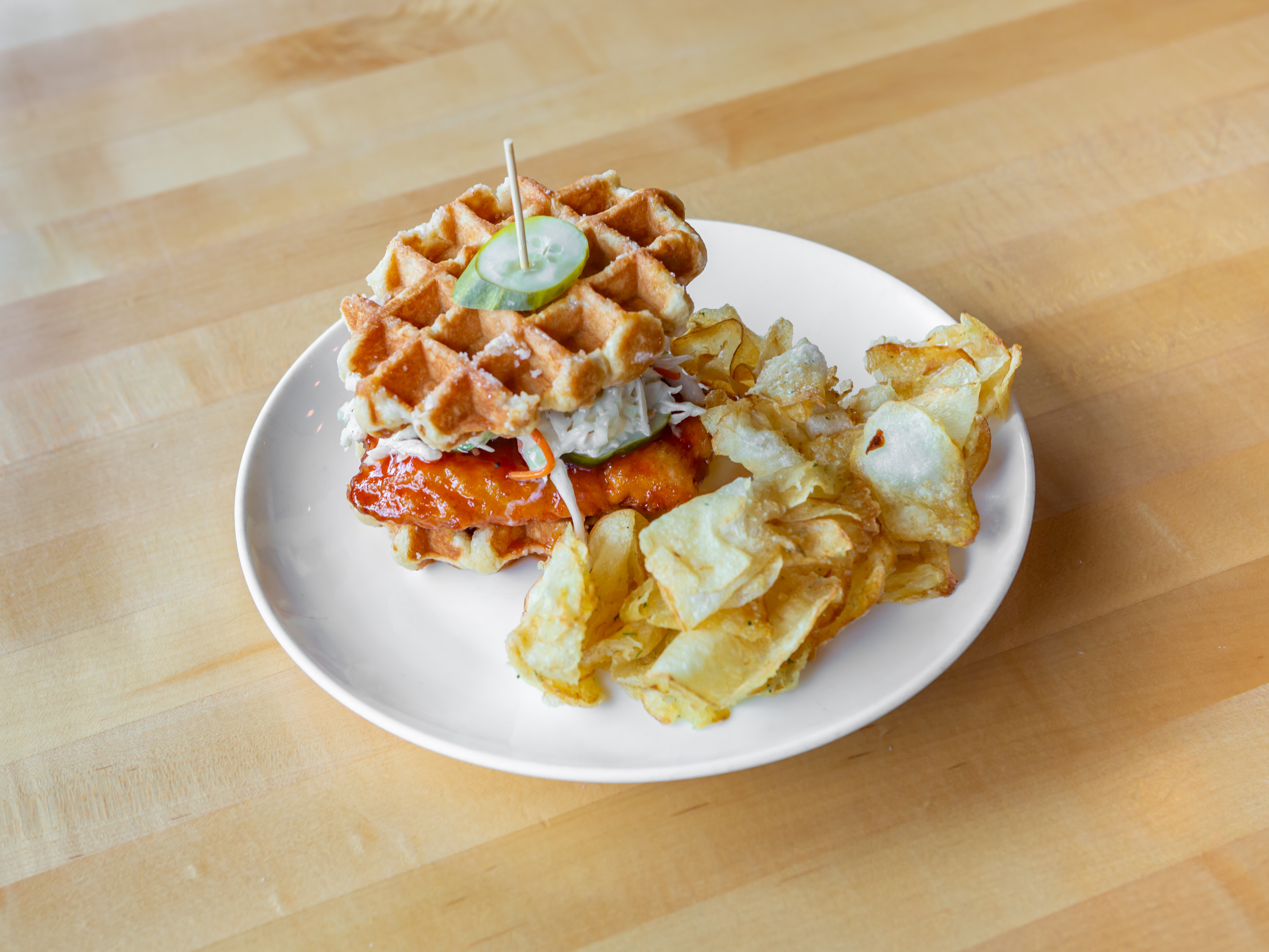 Order Chix n Waffles Sandwich food online from Ghost Chicken Kitchen store, Pittsburgh on bringmethat.com
