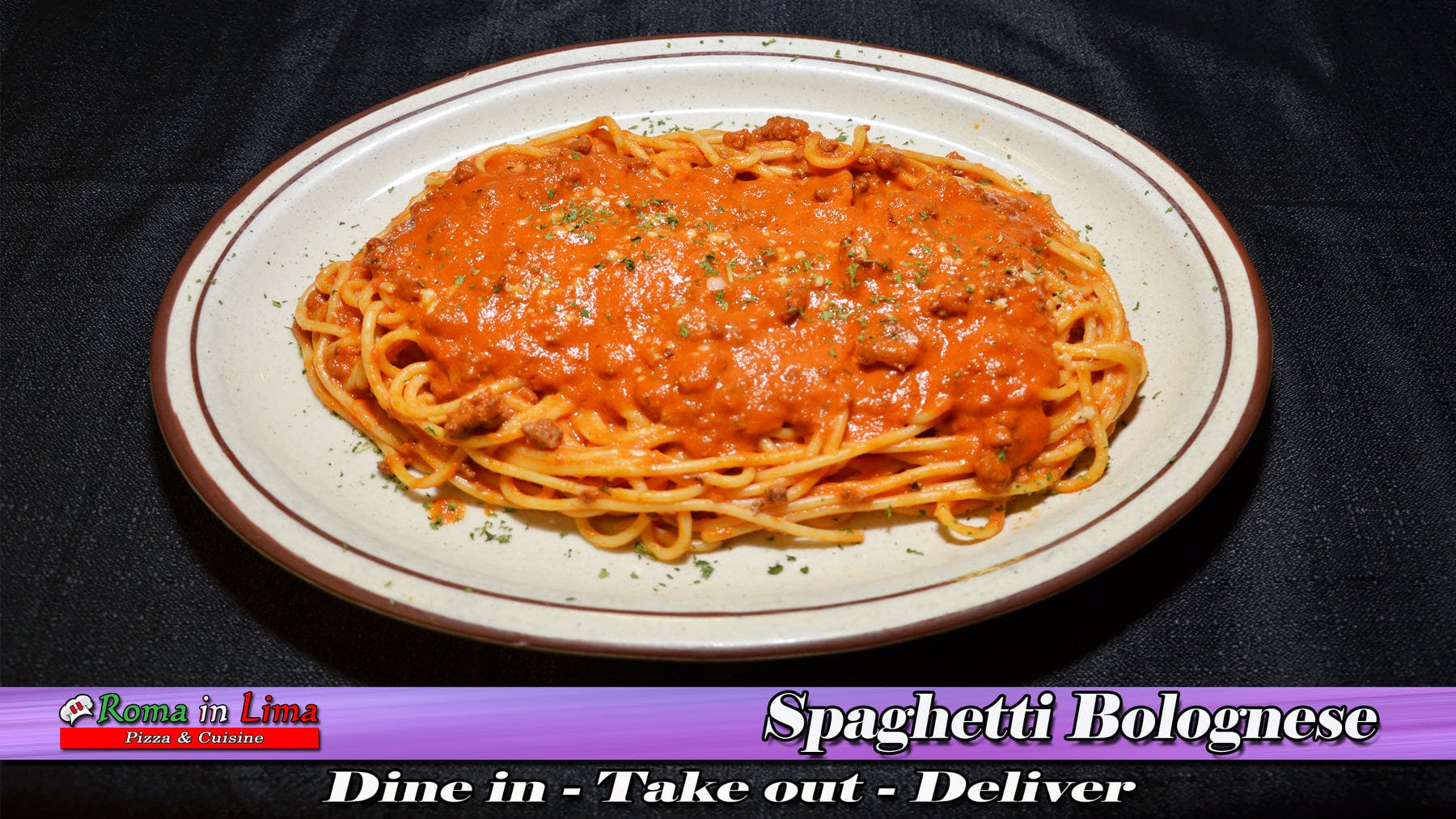 Order Spaghetti Bolognese - Pasta food online from Roma In Lima Pizza & Cuisine store, Immokalee on bringmethat.com
