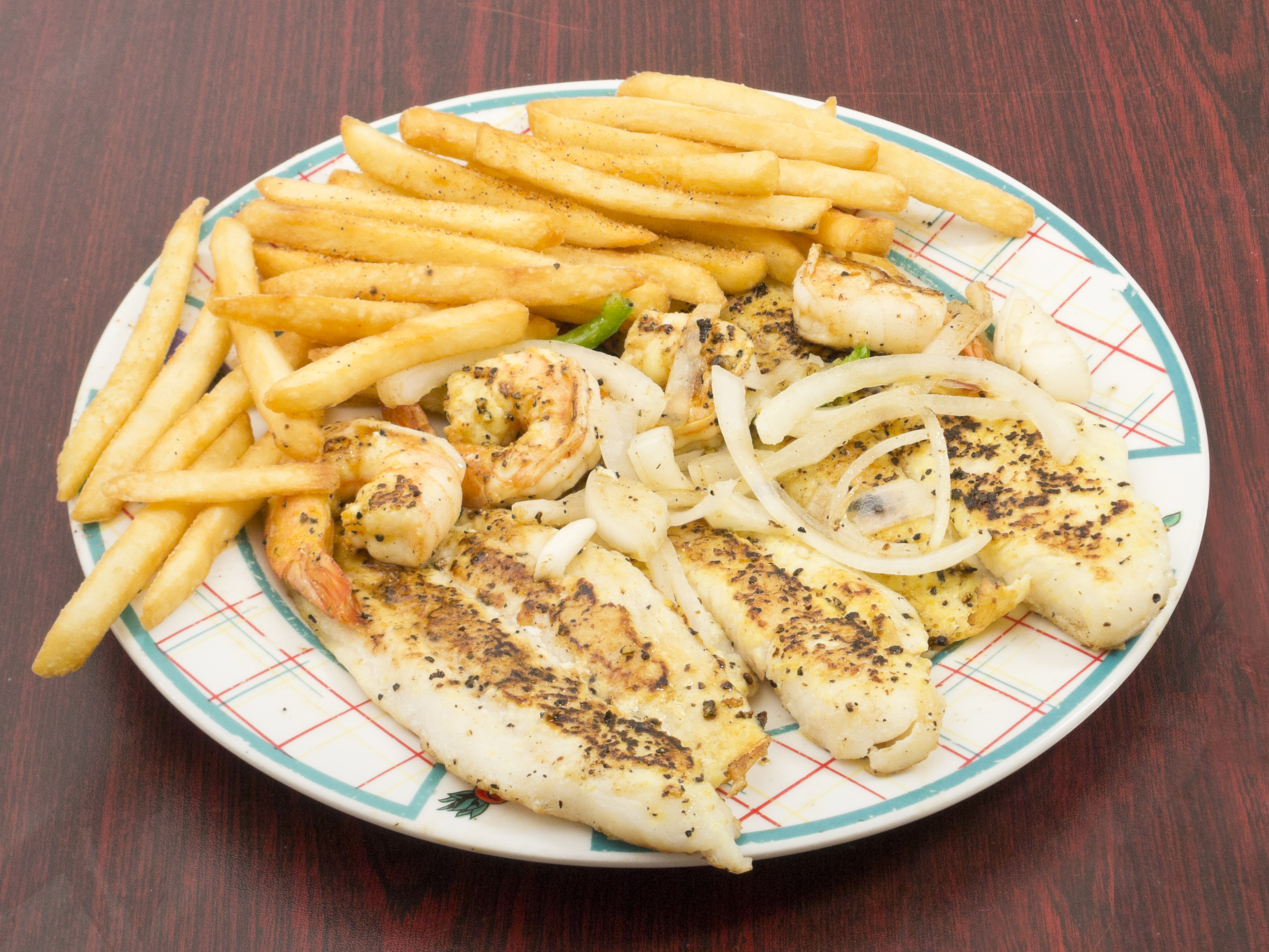 Order 32. Three Shrimp and Three Fish food online from Sam's Southern Eatery - Bossier Mall store, Bossier City on bringmethat.com