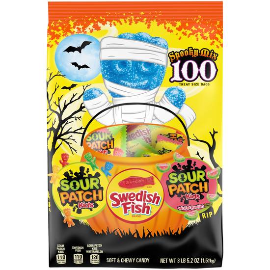 Order SOUR PATCH KIDS (Original and Watermelon) and SWEDISH FISH Halloween Candy Variety Pack, 100 CT food online from Cvs store, GUILFORD on bringmethat.com