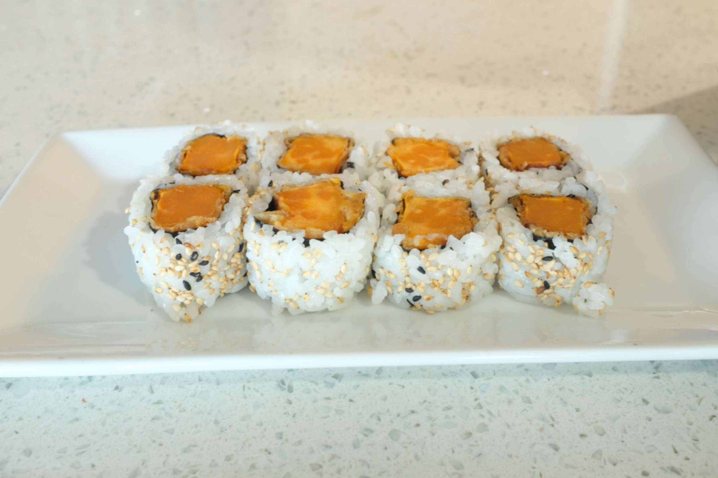 Order Sweet Potato Tempura Roll food online from Mayflower Japanese Restaurant store, Newark on bringmethat.com