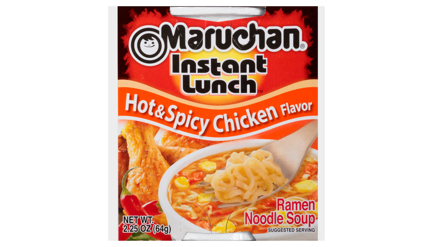 Order Maruchan Instant Lunch Hot & Spicy Chicken Flavor Ramen Noodle Soup food online from Plaza Market store, Baldwin Park on bringmethat.com