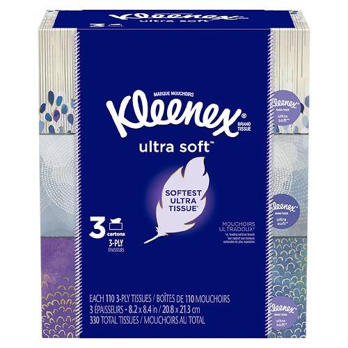 Order Kleenex Ultra Soft Facial Tissues Rectangular Boxes - 110.0 EA x 3 pack food online from Walgreens store, Enterprise on bringmethat.com