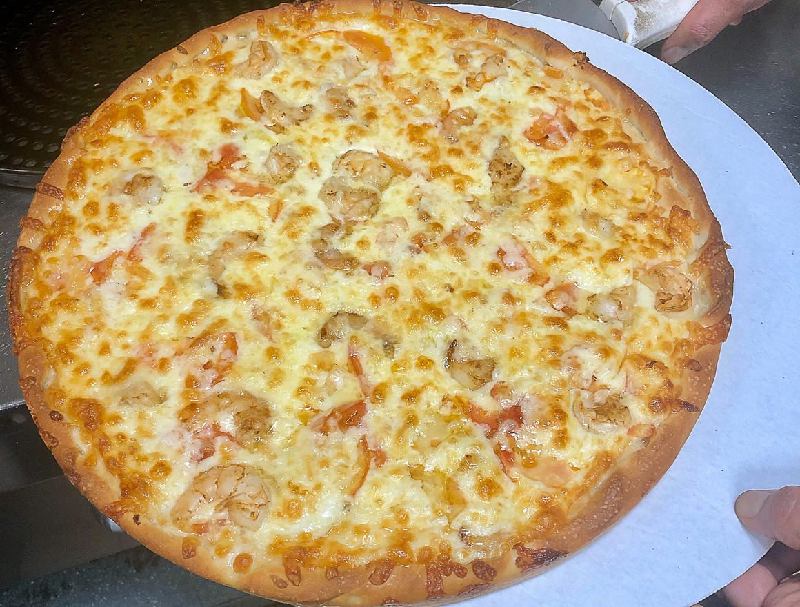 Order Shrimp Alfredo Pizza food online from Liberty Pizza of Cochituate store, Wayland on bringmethat.com
