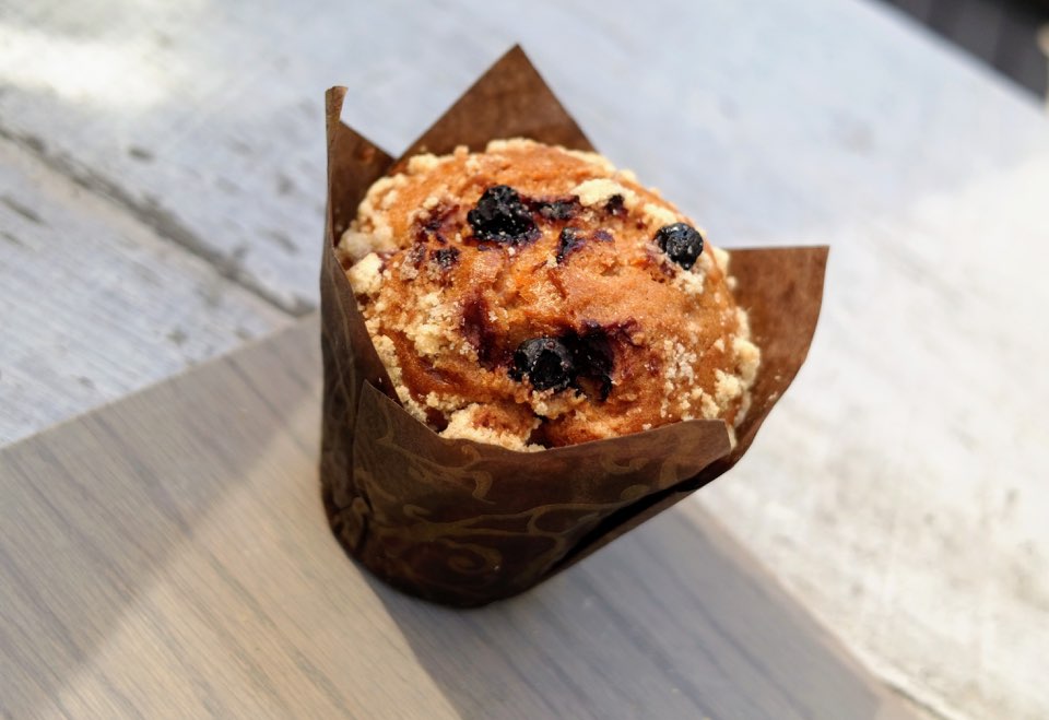 Order Blueberry Muffin food online from Intentional Coffee store, Fullerton on bringmethat.com