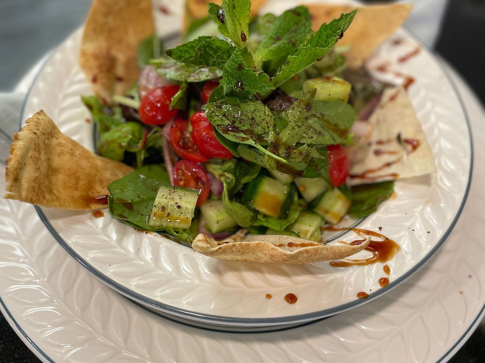 Order House Salad (Fattoush) food online from Madison Cafe & Grill store, Creskill on bringmethat.com