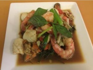 Order E39. Pad Cha Seafood ผัดฉ่าทะเล food online from Amazing Thai Cuisine store, Broken Arrow on bringmethat.com
