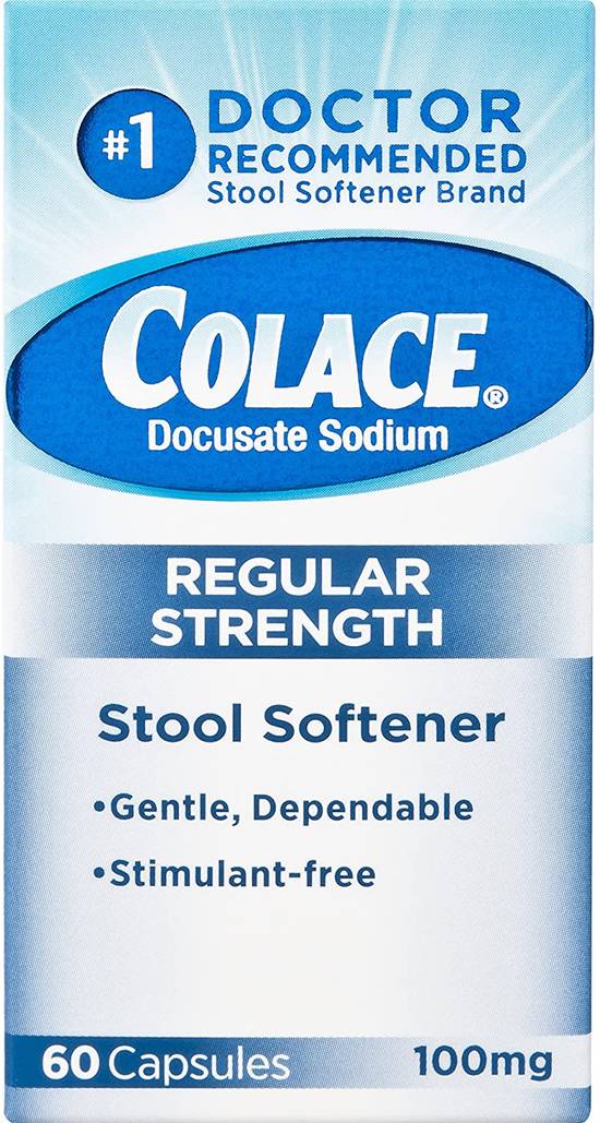 Order Colace Stool Softener Capsules 100mg (60 ct) food online from Rite Aid store, Mount Vernon on bringmethat.com