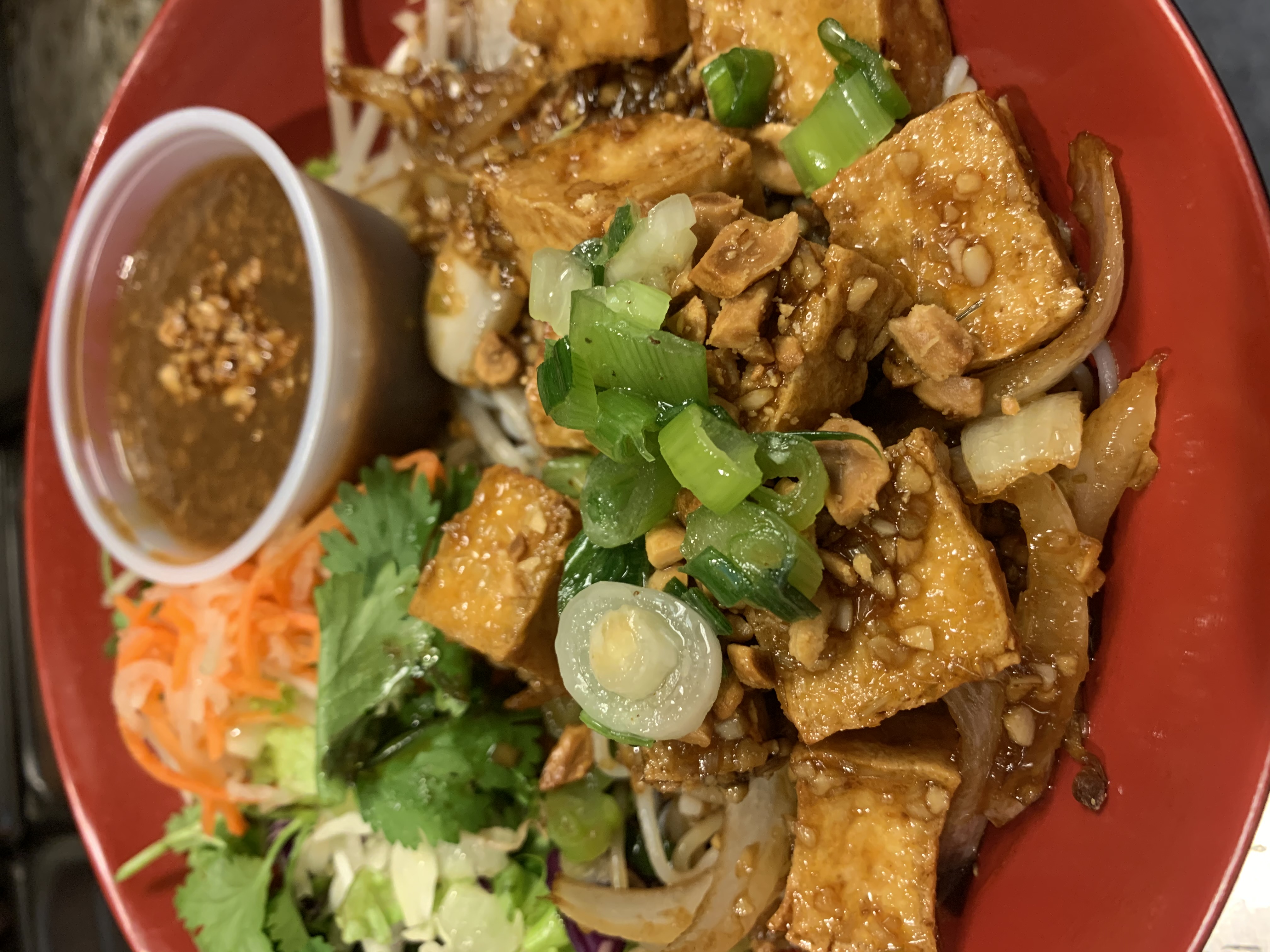Order 9C. VERMICELLI STIR-FRIED WITH TOFU- BÚN XÀO CHAY food online from Pt Noodles store, Avondale on bringmethat.com