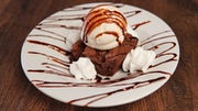 Order Chocolate Brownie with Ice Cream food online from Hickory Tavern store, Charlotte on bringmethat.com