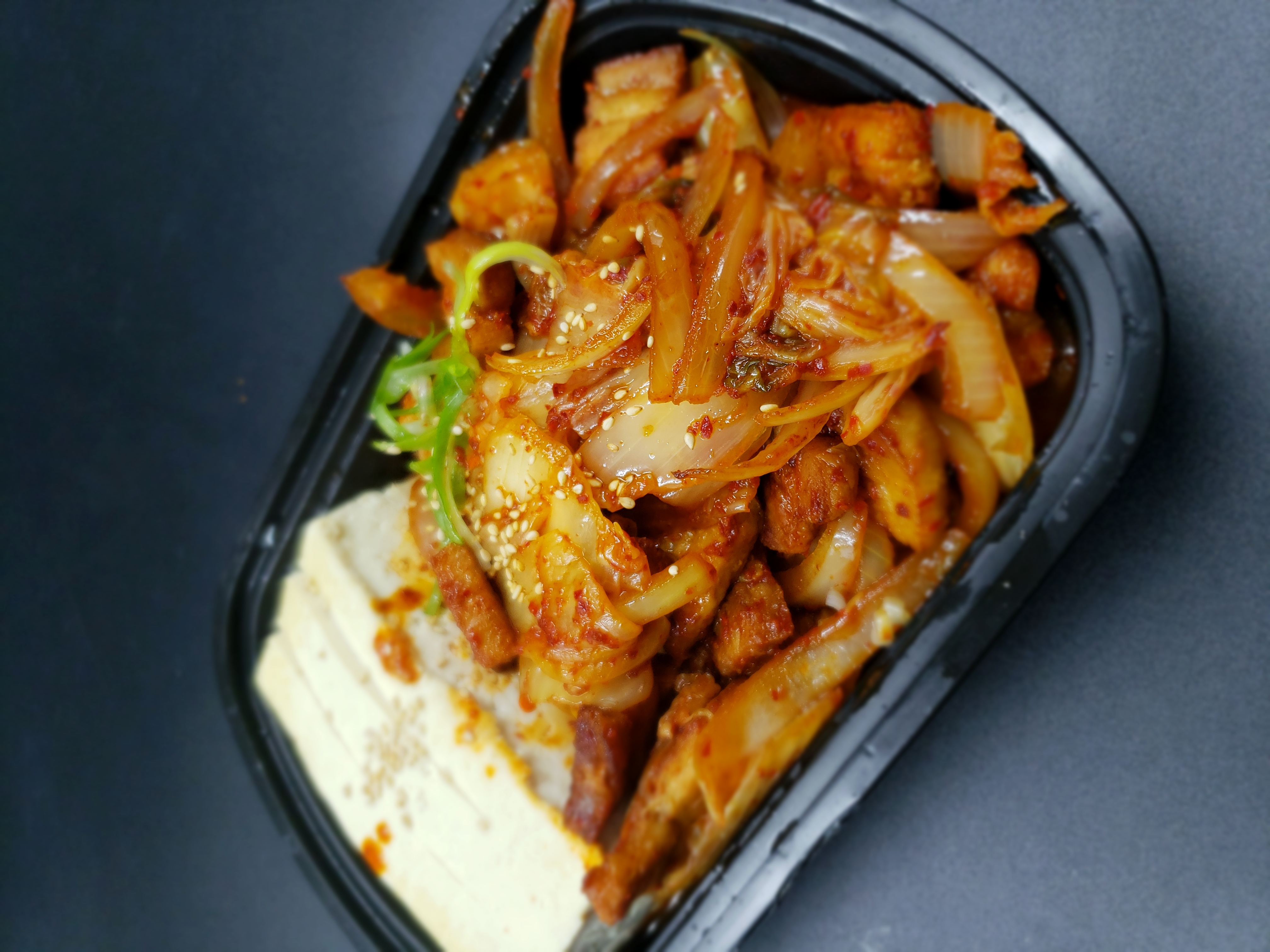 Order Tofu Kimchi with pork belly food online from Green Pepper store, Pittsburgh on bringmethat.com