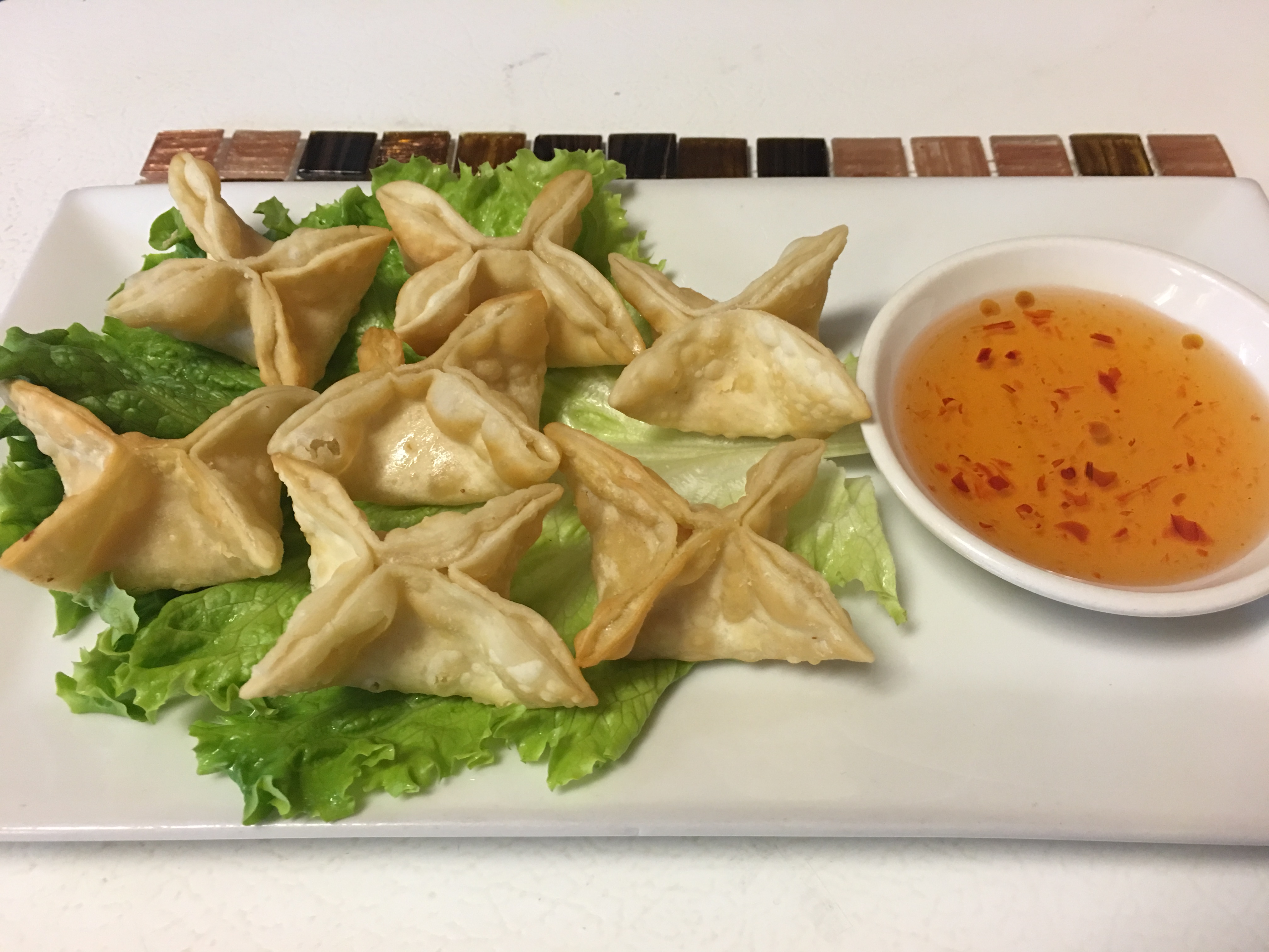 Order Crab Rangoon (8) food online from Kanlaya Thai Restaurant store, Harrisburg on bringmethat.com