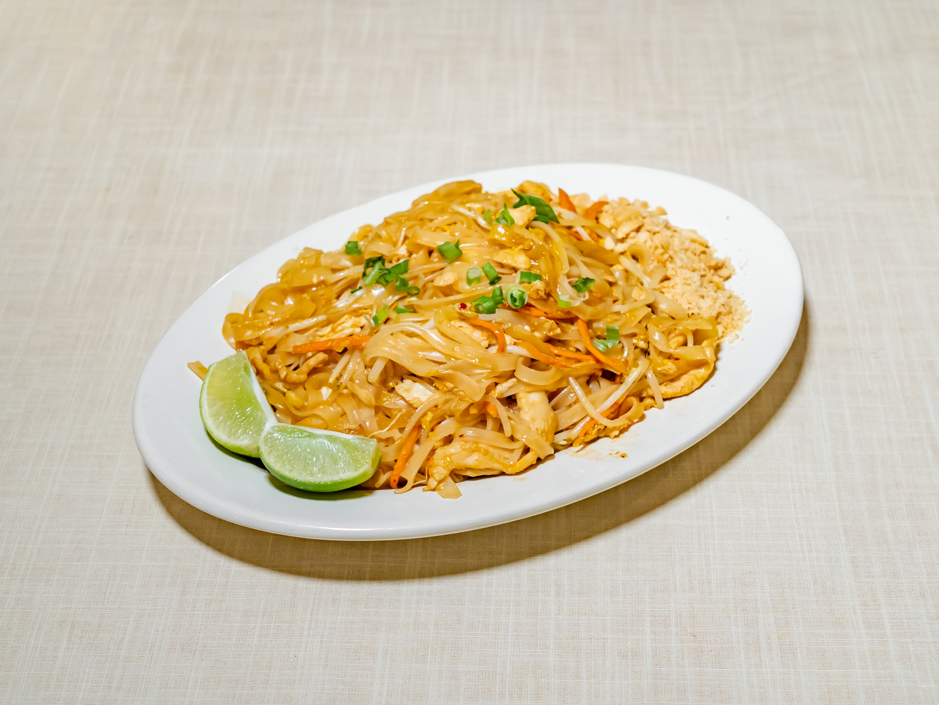 Order Pad Thai with Chicken food online from Kwong Tung Chop Suey store, Shelby Charter Township on bringmethat.com
