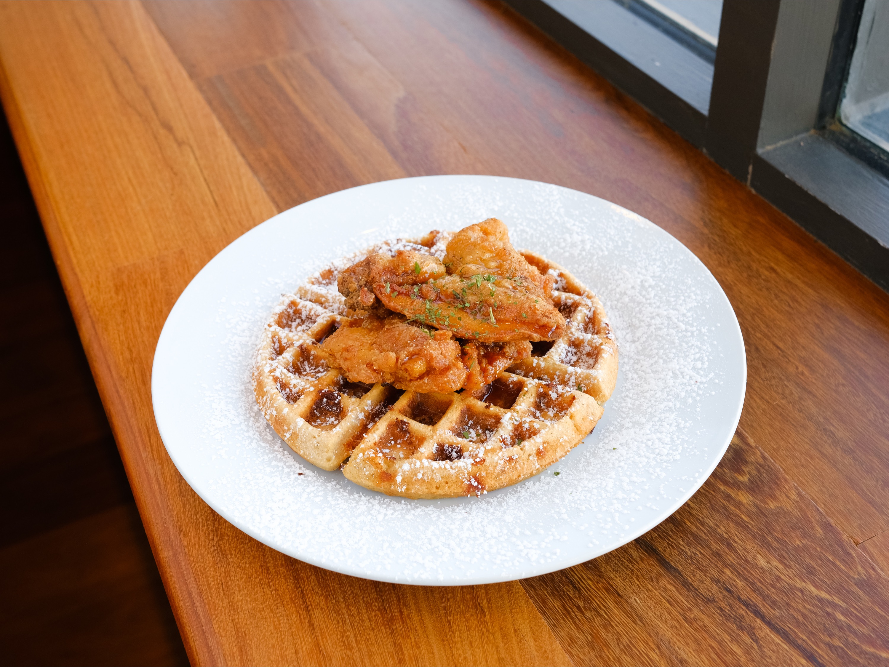 Order Freddy’s Favorite Chicken and Waffle food online from Lizzy J Cafe store, Chicago on bringmethat.com