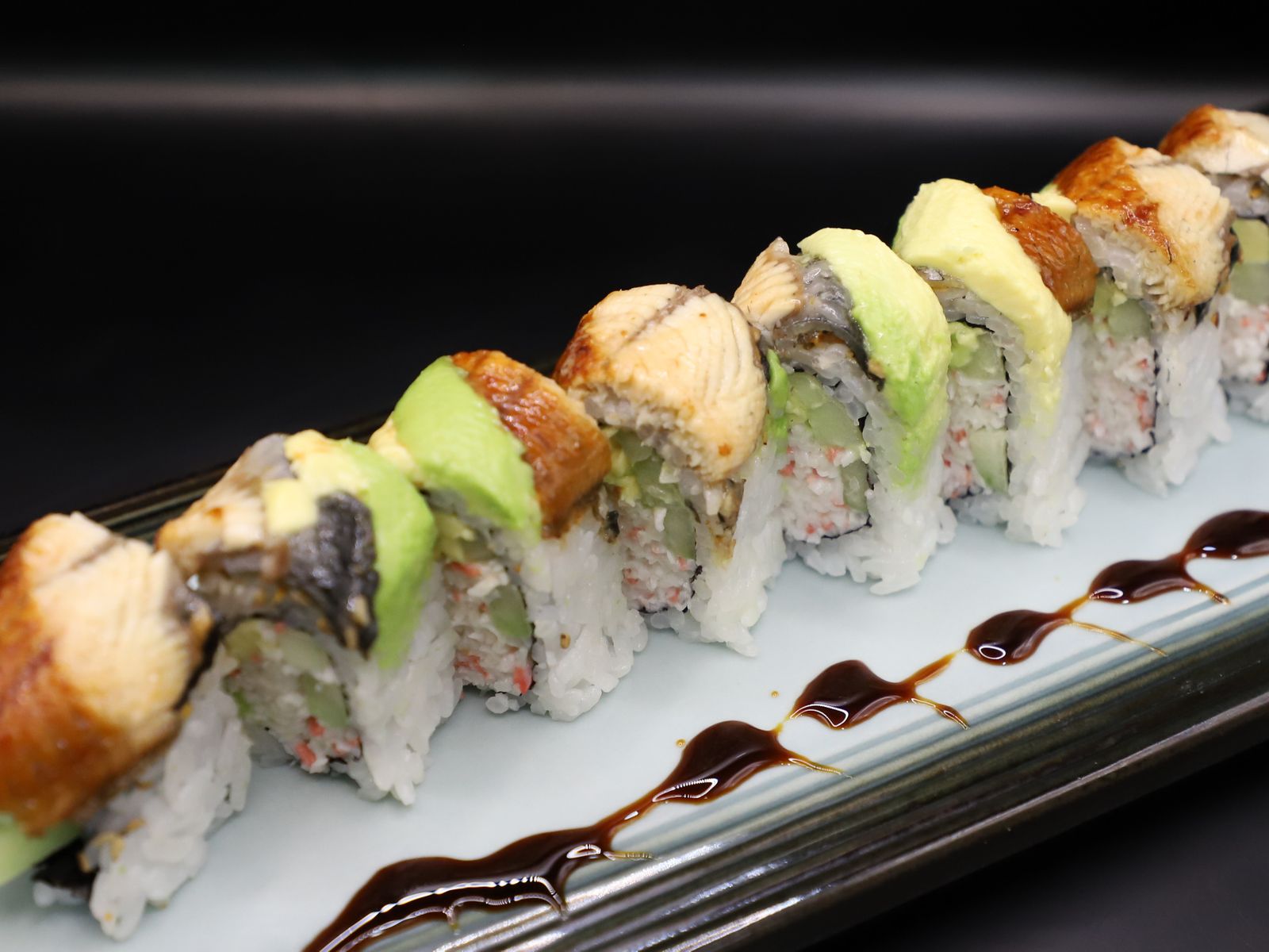 Order Dragon Roll food online from O Sushi store, Los Angeles on bringmethat.com