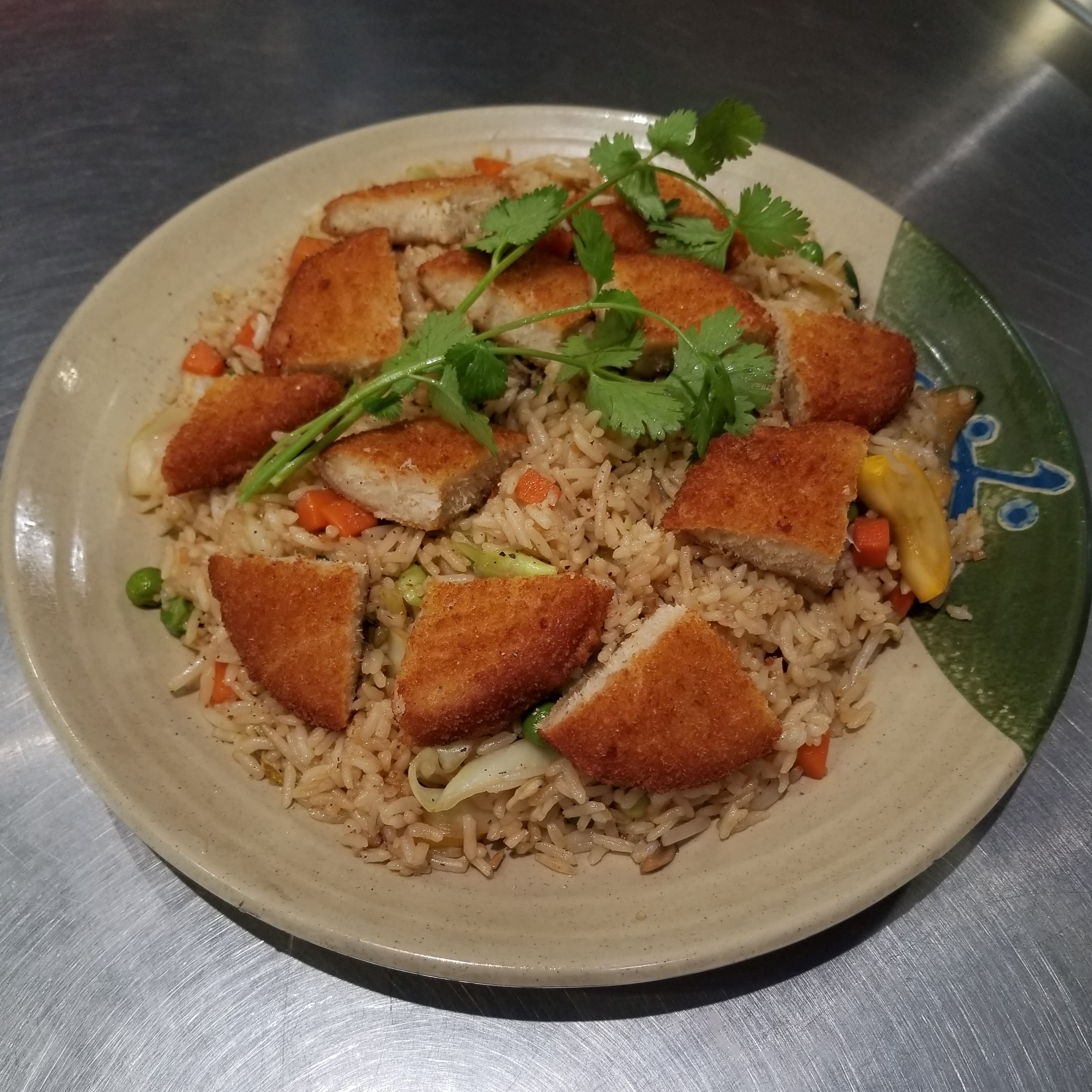Order Vegan Crispy Chicken Fried Rice food online from Nam Noodles And More store, Pasadena on bringmethat.com