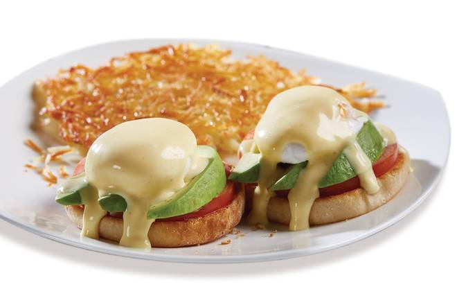 Order Avocado & Tomato Benedict food online from Shari's Cafe store, Wilsonville on bringmethat.com