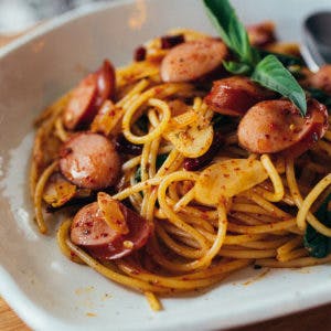 Order Pasta with Sausage - Pasta food online from The Garlic Knot store, Aurora on bringmethat.com