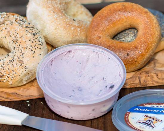Order Blueberry Low Fat Cream Cheese food online from Izzy's Brooklyn Bagels store, Palo Alto on bringmethat.com
