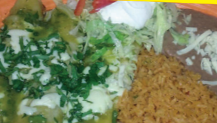 Order 68. Enchiladas Santa Fe food online from Casa Del Rio store, Wadsworth on bringmethat.com