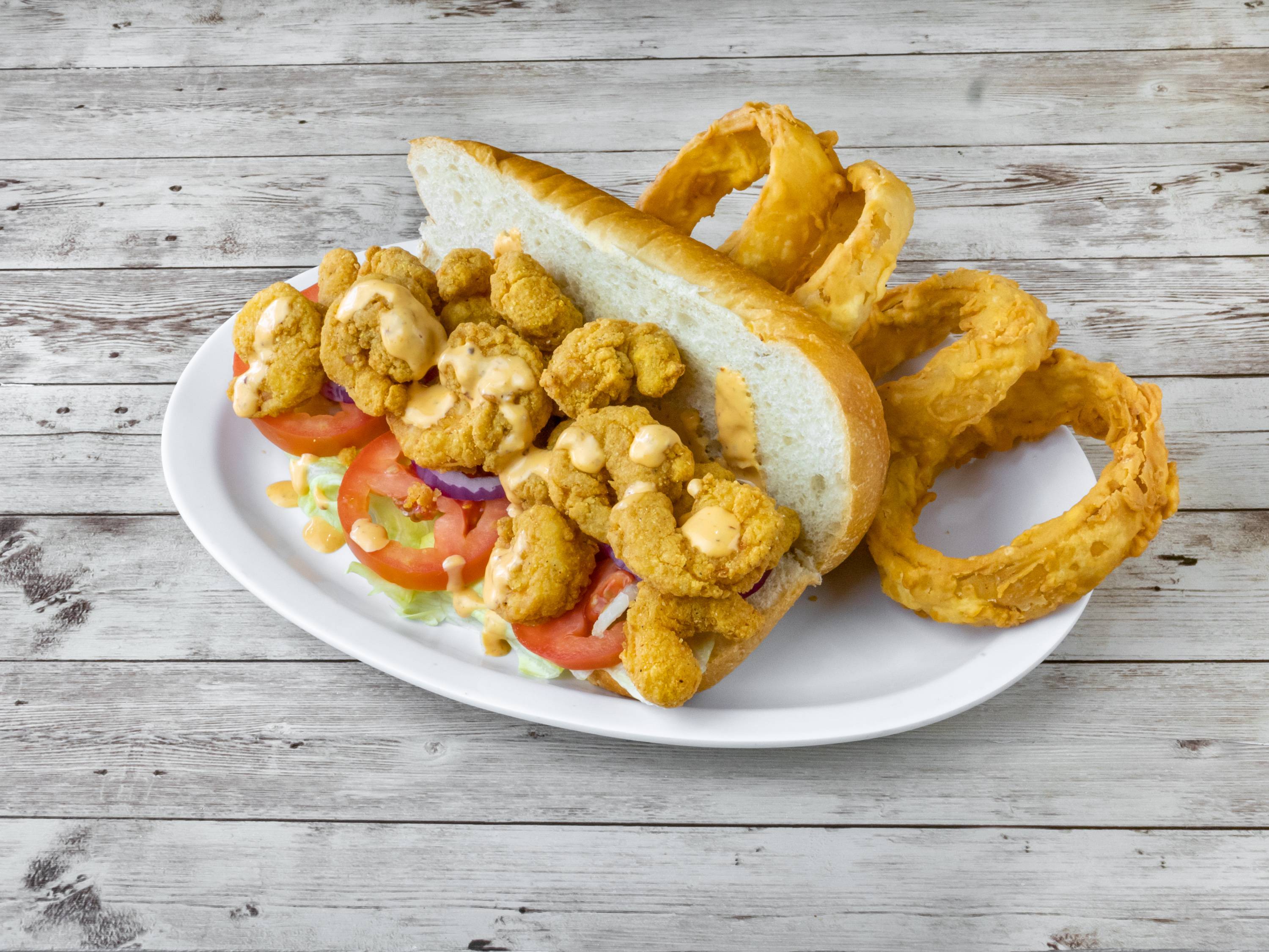Order M1. 6" Poboy food online from Fish Skillet Seafood store, Houston on bringmethat.com