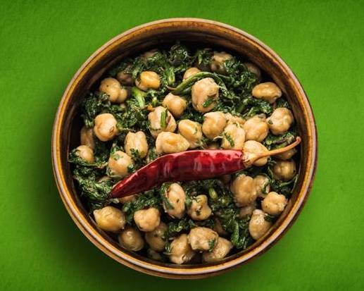 Order Savory Spinach Chickpeas  (Vegan)  food online from Vegan Indian Club store, Lowell on bringmethat.com