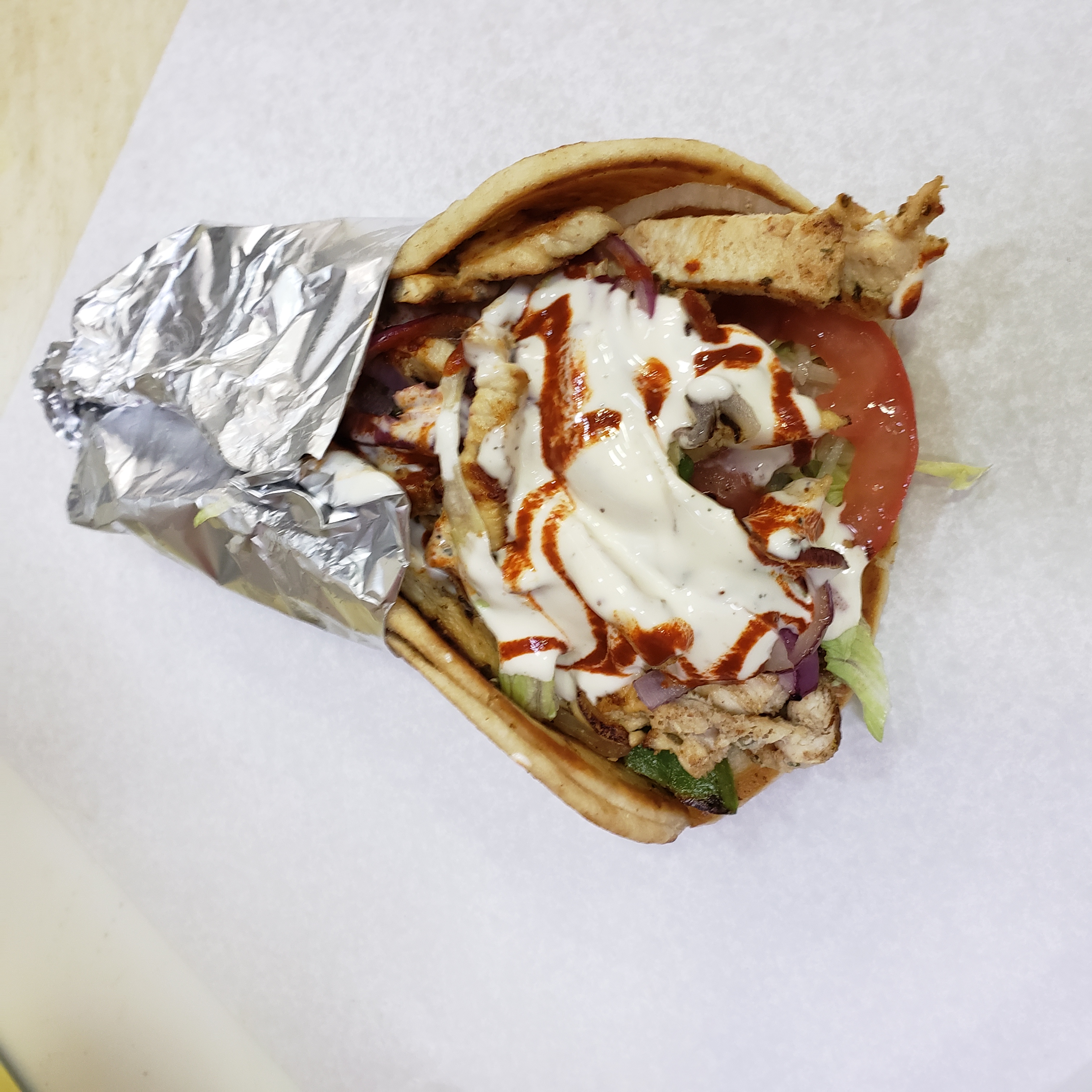 Order 11. Grilled Chicken Gyro  food online from S. Gardens Deli store, Springfield Gardens on bringmethat.com