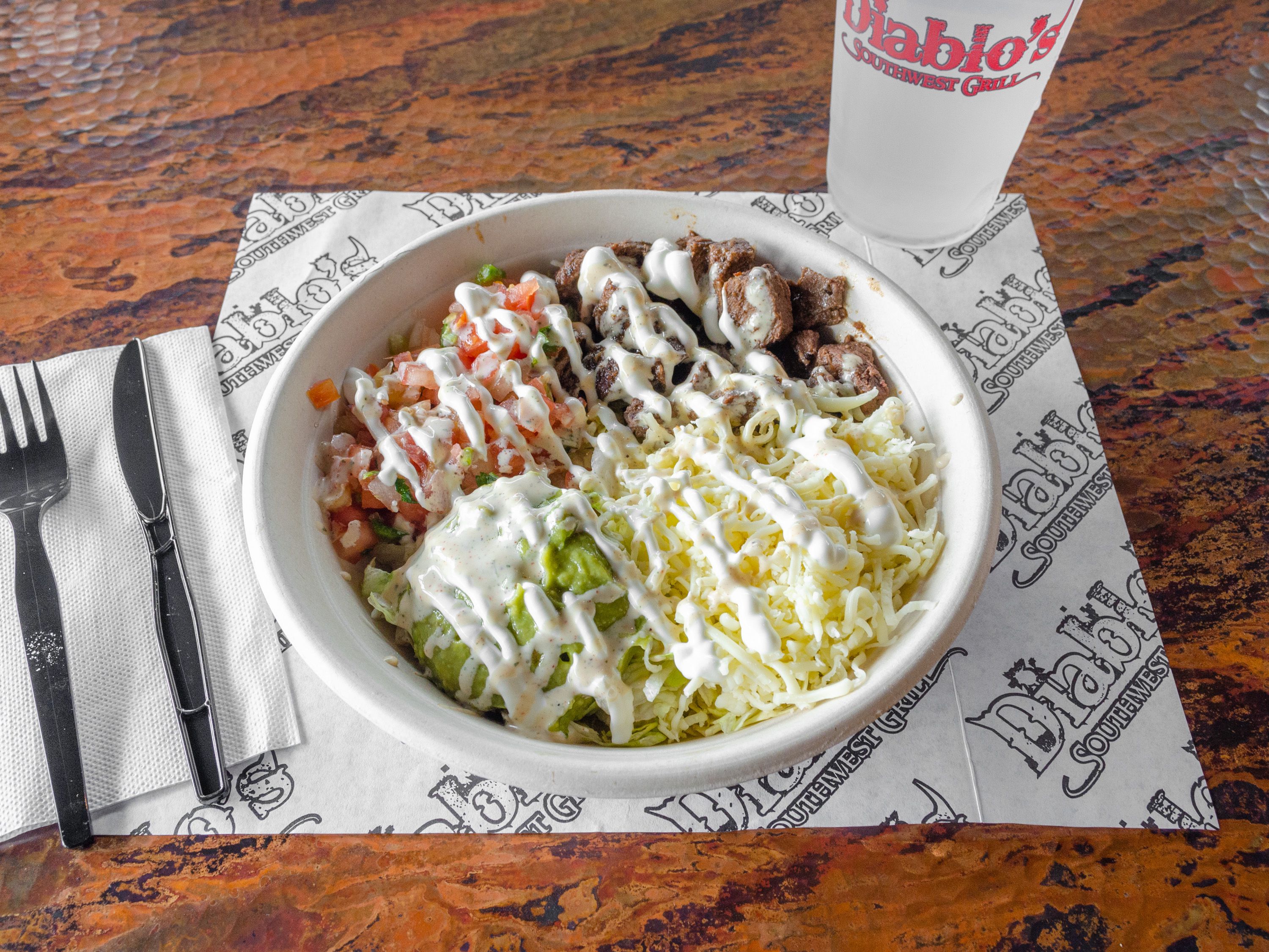 Order Burrito Bowl food online from Diablo's Southwest Grill store, North Augusta on bringmethat.com